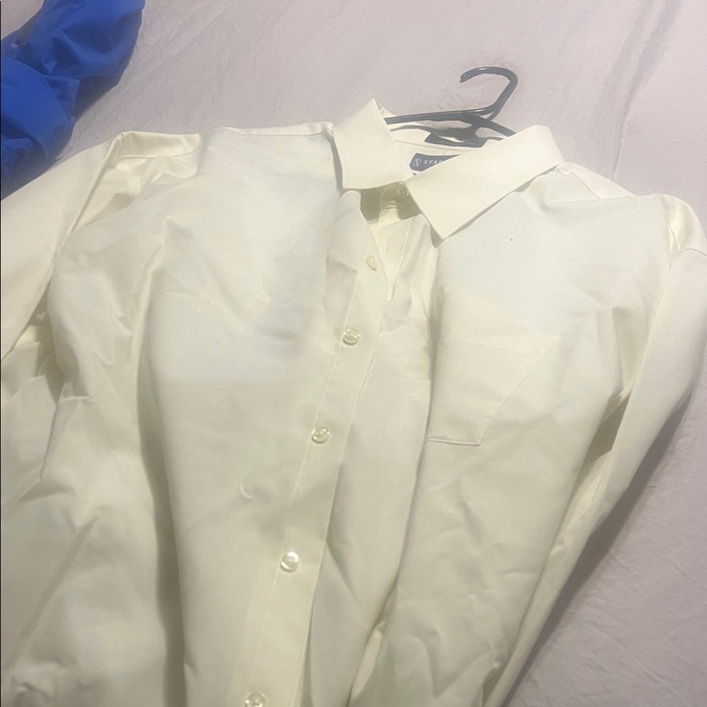 Stafford Men's Cream Dress Shirt